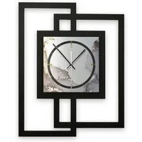Kreative Feder Wanduhr Design-Wanduhr „Abstract Water“ in modernem Metallic-Look (ohne Ticken, Funk- oder Quarzuhrwerk, elegant, außergewöhnlich, modern)