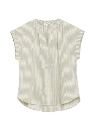 s.Oliver Red Label - Gestreifte Kurzarmbluse beige - Gr. - 34