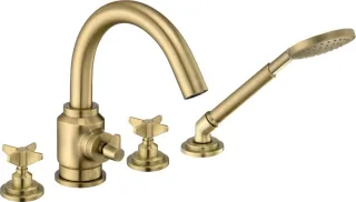 Neuesbad Serie 400 4-Loch Wannenarmatur mit Brauseset, Oberfläche: messing NB1DEBQT_M14D1