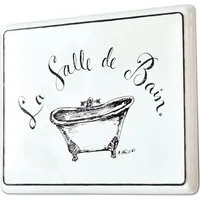 Mirabeau Wanddekoobjekt Deko-Schild La salle de bain weiß