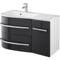 welltime Waschtisch OSLO, Breite 90cm, geschwungene Form, Ablage rechts