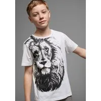 KIDSWORLD T-Shirt Mit coolem LÖWEN-Print Kurzarm, Basic-Passform, bedruckt, Rundhalsausschnitt
