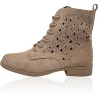 Nowaland Damen Schnür Stiefelette mit Reißverschluss Stiefelette Moderne Western-Stiefelette mit dekorativer Schnürung