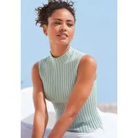 LASCANA Stricktop aus weichem Rippstrick mit Stehkragen, modisch