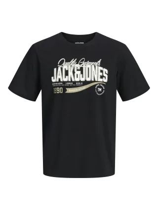 JACK&JONES - JJELOGO TEE SS O-NECK 2 COL AW26 SN Black - Gr. - M