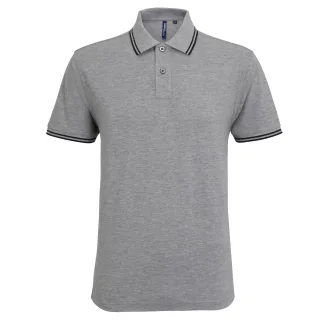 Asquith & Fox Herren Classic Fit Tipped Polo Shirt (Grau/Schwarz)