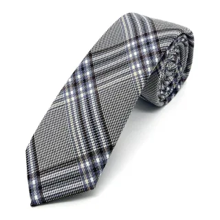 prince bowtie - Krawatte Karo 6cm h-blau - Gr. - OS
