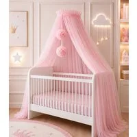 Baby Fancyroom Betthimmel Betthimmel aus 12 Meter Tüll aus 1. Klasse für Kinderbett Gitterbett, Himmel für Babybett Kinderbett