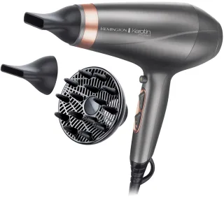 Remington Haartrockner "AC8820 E51 Keratin Protect Dryer" 2.200 W 3 Aufsätze Profi, mit Ionenpflege, Keratinbeschichtung, langlebigem AC-Motor