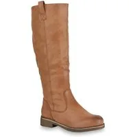 VAN HILL 819556 Stiefel Damen Reiterstiefel Leicht Gefütterte Stiefel Leder-Optik