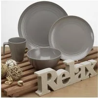 HEKERS Geschirr-Set Melamin Geschirr Seramika Latte, 4 Personen, Melamin, Bruchsicheres, leichtes Melamin Geschirr für Haushalt & Outdoor