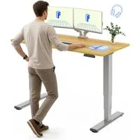 FLEXISPOT Schreibtisch Elektrisch Höhenverstellbarer Schreibtisch EC5 LITE mit Dualmotor (25MM einteiliger Tischplatte & 3-fach Teleskop, 4 Speicherhöhen & Antikollisionssystem), 120x80/140x80/160x80/180x80