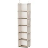 LuxusKollektion Hängeregal Schrankorganizer Kleiderschrank 6 Fächer MDF Platten 6 Fächer Beige