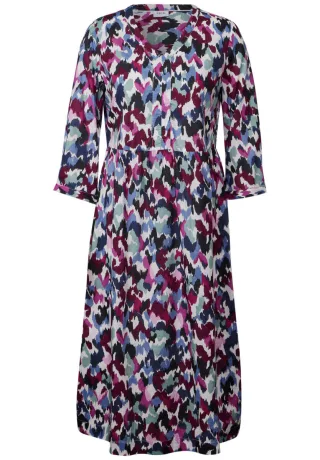 Cecil - Gemustertes Midi-Kleid weiß - Gr. - XS