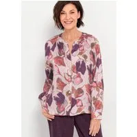 bianca Druckbluse RANJA mit floralem Dessin und vielen Details