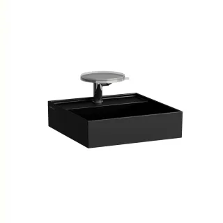 LAUFEN Handwaschbecken Kartell · LAUFEN 460x460x150, 3 Hahnlöcher, ohne Überlauf, schwarz matt H8153317161581