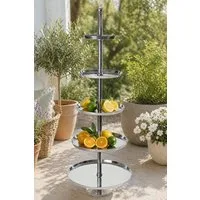 Koopman Etagere Servierständer Aluminium Deko XXL 170 cm 5 Ablagen Silberfarbend, Aluminium, (Stück, 1-tlg., Packung), XXL, Aluminium Guss, 5 Etagen, bis 12 Kg belastbar, Gewicht 13 Kg