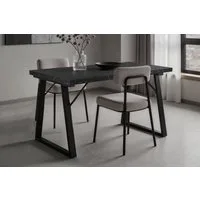 HOMAVO Esstisch MDF-Tischplatte mit Marmor- oder Holzoptik, Metallgestell-Z2