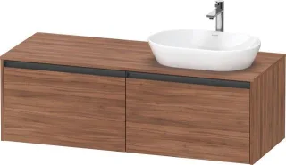 Duravit Ketho.2 Konsolenwaschtischunterbau wandhängend Nussbaum Matt 1400x550x459 mm - K24888R797900 K24888R79790000