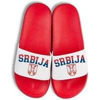 Youth Designz Serbien EM 2024 Unisex Badelatschen Flip Flops Badeschuh mit modischem Fußball Logo für Herren & Damen