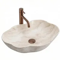 wohnwerk.idee Aufsatzwaschbecken Waschbecken Natursteinoptik – Design Badwaschbecken modern