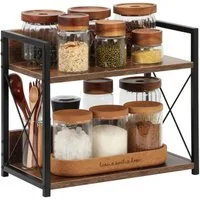 BlingBin Gewürzregal 2 Ebenen Regal Küche Arbeitsplatte, Küchenregal Klein, Küche Organizer, 1er Set 1-tlg., 2 Tier Kleines Regal für Küche Ecke, Büro, Badezimmer