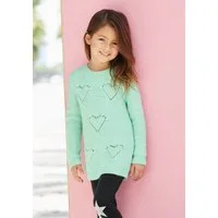 KIDSWORLD Strickpullover Pulli für kleine Mädchen gestricktem Herzchenmuster