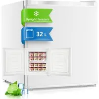 FOHERE Gefrierschrank BD-32, 49.8 cm hoch, 47.3 cm breit, Türanschlag, verstellbare Füße und herausnehmbare Einlegeböden