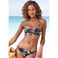 Venice Beach Bügel-Bandeau-Bikini-Top Lori, tropischer Hibiskusblütendruck, wattierte Cups, herausnehmbare Kissen