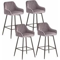 JYMTOM Barhocker Barstuhl mit Armlehne Gepolsterter Tresenhocker Bistrohocker (4 St), Outdoor Diamant Design Hocker, Grau