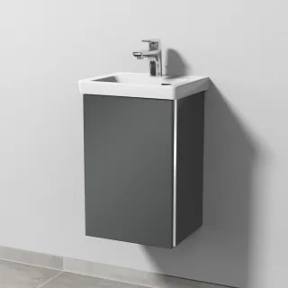 Sanipa 3way Waschtischunterbau zu Villeroy & Boch Subway 3.0 Waschtisch mit 1 Tür, Anthrazit-Glanz BS84079