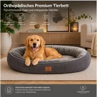 Warenhammer Hundebett Orthopädisches Premium Hundebett, flauschig weich, abnehmbar/waschbar, gepolsterter Rand ca. 20-22 cm hoch, weiches Flanell / herausnehmbare Innenmatratze
