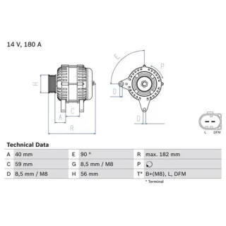 Bosch Lichtmaschine 140A Audi Citroen Seat Skoda VW