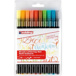edding Brush Lettering-Set Soft colours, 10 Stifte