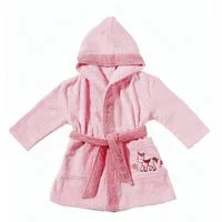 Egeria Babybademantel Pony, Langform, Walkfrottee, Kapuze, Gürtel, mit Kapuze und kleiner Stickerei, Organic Cotton