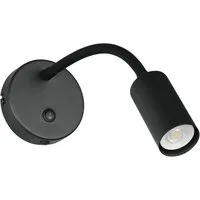 Reality Leuchten LED Leselampe mit Schalter & Schwanenhals, Breite 10cm, Leuchtmittel dimmbar, LED wechselbar, Warmweiß, Wandlampe für Bett Nachttisch, Leseleuchte Wand-Montage mit GU10 LED