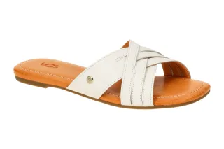 UGG 1142711 JSM KENLEIGH SLIDE Damen Pantoletten wei? Jasmin Echtleder - Gumm...