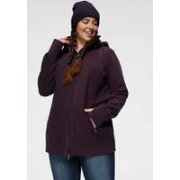 Polarino Fleecejacke Große Größen (1-St) mit Kapuze, hüftbedeckende Länge, bequemer Schnitt, wärmendes Fleece