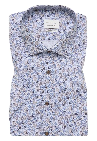 ETERNA - Hemd Twill Kurzarm blau - Gr. - 46/Kurzarm
