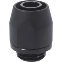HF Anschraubtülle TPV Metall - 12,7/7,6mm Gerade - Black, Verbindung schwarz