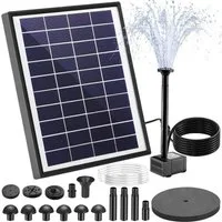 TLGREEN Solarpumpe Solar Teichpumpe 6,5W (Solar Springbrunnen Außen mit Filter & 9 Düsen, Solarbetriebene Wasserpumpe für Kleinen Teich, Vogelbad), 3,25M Kabellänge, DIY Brunnen