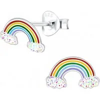 ALEXANDER YORK Paar Ohrstecker REGENBOGEN mit Glitzer, 2-tlg., 925 Sterling Silber
