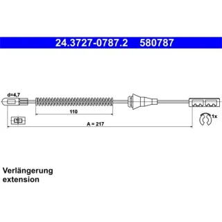 ATE Handbremsseil hinten Opel Corsa C