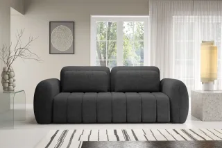 Sofa 3-Sitzer mit Schlaffunktion CARIA in Stoff Quelle Anthrazit