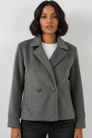 Texturierte zweireiher Jacke