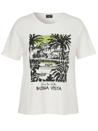 VIA APPIA DUE - T-Shirt Rundhals 1/2 Arm Motiv creme multicolor - Gr. - 54