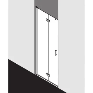 Kermi Diga Pendel-Falttür in Nische DI2DL07020VAK 70x200cm, silber hochglanz, ESG klar, links