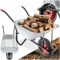 tectake Schubkarre Gartenkarre Oskar - Verzinkte Wanne mit 100L Volumen, (Einzelartikel, 1 St), Trägt bis zu 250 kg dank robustem Stahlrahmen und Verstärkung