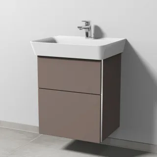 Sanipa 3way Waschtischunterbau zu Ideal Standard Connect Air Cube Waschtisch mit 2 Auszügen, Taupe-M BP6471T