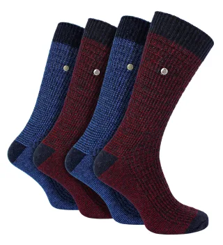 4er-Pack Herren Baumwoll-Socken | Spirit Square Strick-Socken